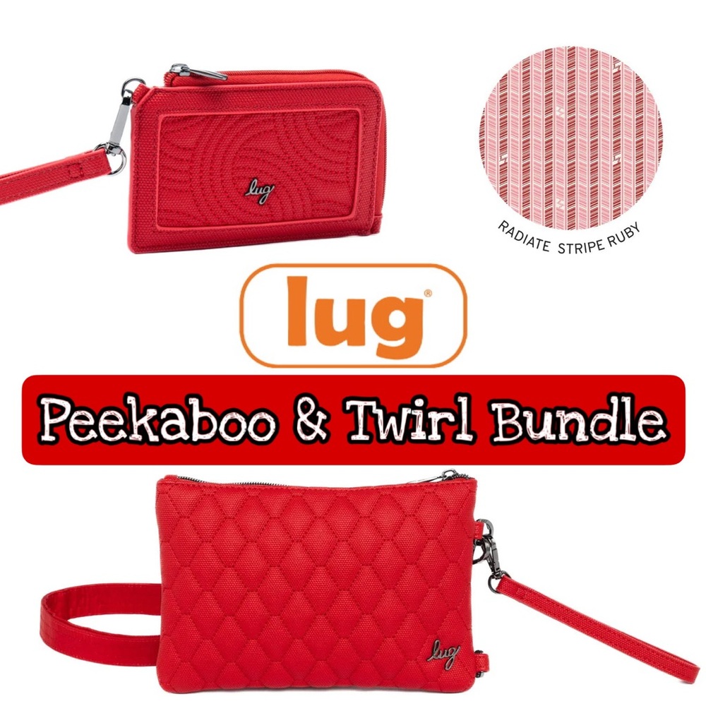 Lug Matte Luxe Wristlet Wallet Bundle NWT Ruby Red